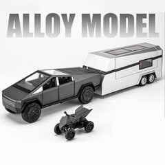 1/32 Cybertruck pikapas priekaba, lydinio automobilių modelis, liejiniai metaliniai žaisliniai visureigiai, sunkvežimiai modeliai, garsas ir šviesios dovanos vaikams kaina ir informacija | Kolekciniai modeliukai | pigu.lt