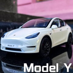 1:24 s Model Y Model 3 su įkrovimo stulpeliu iš lydinio automobilio metalo žaislinio automobilio modelio garsas ir lengvas vaikiškas kolekcionavimas цена и информация | Коллекционные модели автомобилей | pigu.lt