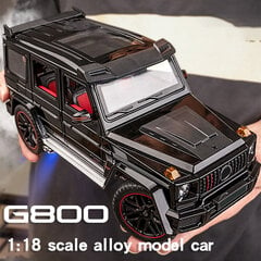 1:18 Mercedes Brabus G800 visureigio visureigio lydinio liejimo modelio automobilis Surinkite garsą ir šviesą purškiamą žaislinį automobilį Dovana vaikui цена и информация | Коллекционные модели автомобилей | pigu.lt