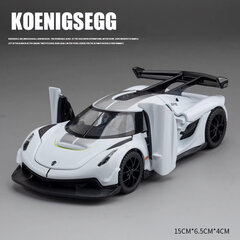 1:32 Koenigsegg Jesko Supercar lydinio modelis Automobilinis žaislas Metalo liejinys Garsas ir šviesa Traukiamas atgal Automobilinis žaislas Vaikams Transporto priemonė kaina ir informacija | Kolekciniai modeliukai | pigu.lt