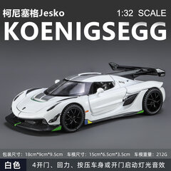 1:32 Koenigsegg Jesko Supercar lydinio modelis Automobilinis žaislas Metalo liejinys Garsas ir šviesa Traukiamas atgal Automobilinis žaislas Vaikams Transporto priemonė kaina ir informacija | Kolekciniai modeliukai | pigu.lt