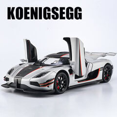 1:24 Koenigsegg ONE 1 One:1 lydinio liejamas žaislinis automobilio modelio garsas ir šviesa, atsitraukimas, vaikų žaislų kolekcionavimas, gimtadienio dovana kaina ir informacija | Kolekciniai modeliukai | pigu.lt