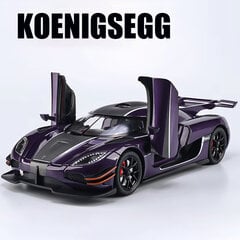 1:24 Koenigsegg ONE 1 One:1 lydinio liejamas žaislinis automobilio modelio garsas ir šviesa, atsitraukimas, vaikų žaislų kolekcionavimas, gimtadienio dovana kaina ir informacija | Kolekciniai modeliukai | pigu.lt