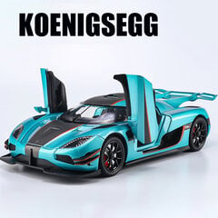 1:24 Koenigsegg ONE 1 One:1 lydinio liejamas žaislinis automobilio modelio garsas ir šviesa, atsitraukimas, vaikų žaislų kolekcionavimas, gimtadienio dovana kaina ir informacija | Kolekciniai modeliukai | pigu.lt