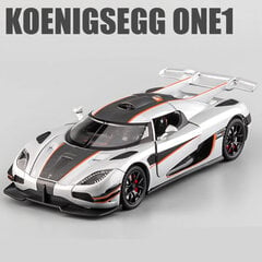 1:24 Koenigsegg ONE 1 lydinio sportinio automobilio modelis, liejamas metalinis superautomobilio modelis, imituojantis garsą ir lengvą vaikišką žaislą kaina ir informacija | Kolekciniai modeliukai | pigu.lt