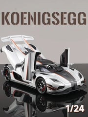 Naujas 1:24 Koenigsegg ONE 1 1:1 lydinio liejamas žaislinis automobilio modelio garsas ir šviesa, atitraukiamas atgal, vaikų žaislų kolekcionieriai, gimtadienio dovana kaina ir informacija | Kolekciniai modeliukai | pigu.lt