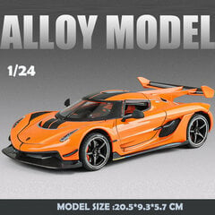 Lydinio modeliavimas Koenigsegg Jesko Super Car Model 1/24 1/32 Scale ONE 1 Diecast Toys Transporto priemonės Garsas ir šviesa Miniatiūrinis Voiture kaina ir informacija | Kolekciniai modeliukai | pigu.lt