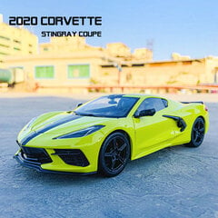 1:24 Naujoji 2020 m. Chevrolet korvetė Stingray Coupe Z51 lydinio automobilio modelio rankdarbių dekoravimo kolekcijos žaislų įrankių dovana kaina ir informacija | Kolekciniai modeliukai | pigu.lt