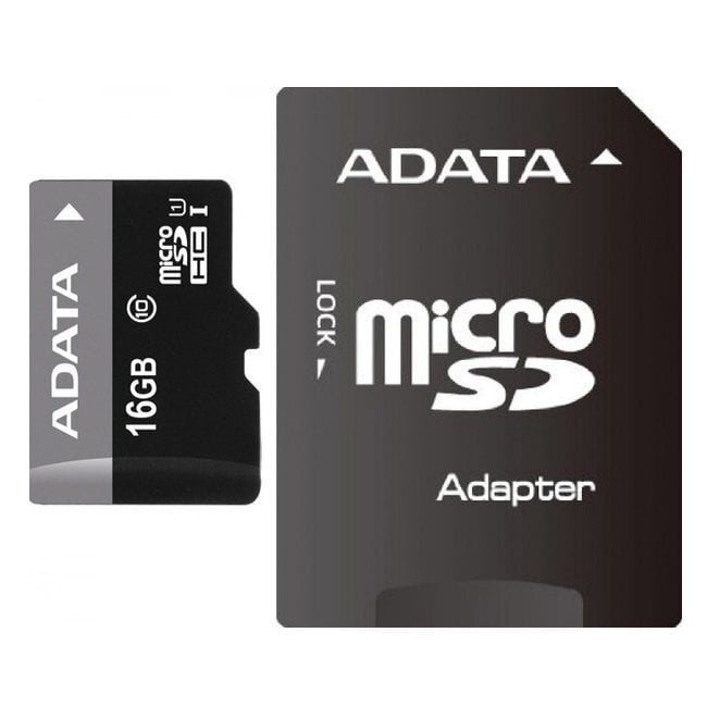 ADATA microSDHC 16GB + SD adapteris (10 klasės) цена и информация | Atminties kortelės telefonams | pigu.lt