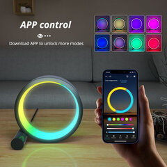 6 colių išmaniojo LED naktinio apšvietimo RGB stalinio kompiuterio atmosferos stalo lempa „Bluetooth APP“ valdymas, tinkantis žaidimų kambario miegamojo lovos dekoravimui (6 colių RGB Symphony („Bluetooth“ APP + nuotolinio valdymo pultas)) kaina ir informacija | Vaikiški šviestuvai | pigu.lt