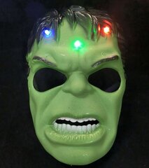 Helovino šviečianti LED kaukė Hulk Avengers kaina ir informacija | Karnavaliniai kostiumai | pigu.lt