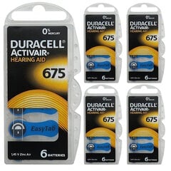 Duracell ActivAir 675 (PR44) klausos aparato baterijos 5x6 vnt., 30 vnt. kaina ir informacija | Elementai | pigu.lt