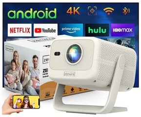 FULL HD 4K ROTATING 12000lm MOVABLE MINI PROJECTOR ANDROID WiFi projektorius kaina ir informacija | Projektoriai | pigu.lt