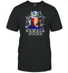 Witch Kamala Sucks Spider Nets Halloween T-Shirt kaina ir informacija | Vyriški marškinėliai | pigu.lt