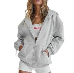 Moteriškas Zipper Hoodie ilgas miegas rudenį Perdidelis Sweatshirt Y2K maišelių švarkas 2024 m. modos drabužiai kaina ir informacija | Moteriški švarkeliai | pigu.lt