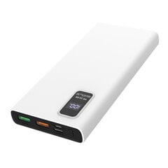 PLATINET Nešiojamas įkroviklis-akumuliatorius Power bank 10000mAh polimeras PD 3.0 QC 3.0 LED, baltas kaina ir informacija | Atsarginiai maitinimo šaltiniai (power bank) | pigu.lt