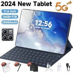 2024 m. 5G visiškai naujas 11,6 colio Android planšetinis kompiuteris 20000mAh 16GB RAM 512GB ROM Android 13.0 Wifi 14 Core Global PAD planšetiniai kompiuteriai kaina ir informacija | Planšetiniai kompiuteriai | pigu.lt