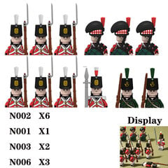 Napoleono karai Didžiosios Britanijos armija Prancūzijos statybiniai blokai Figūra Kareivis Priedai Ginklų Kuprinė Kardas Kariniai Ginklai Plytos D377 kaina ir informacija | Dėlionės (puzzle) | pigu.lt