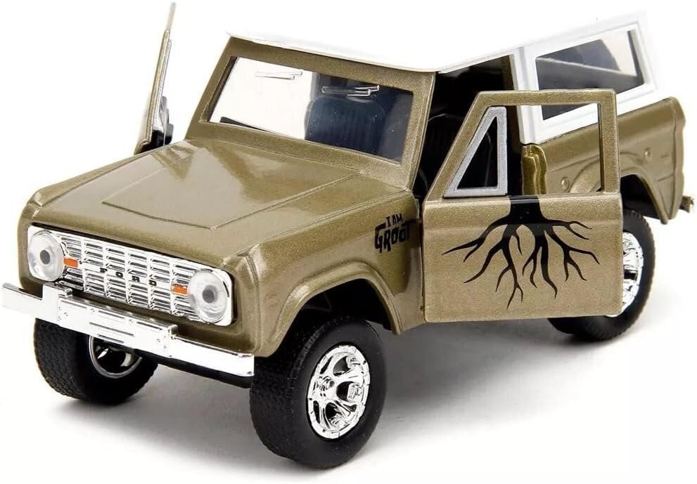 Metalinis automobilio modelis Jada Marvel Groot 1973 Ford bronco 1:32 su figūra kaina ir informacija | Žaislai berniukams | pigu.lt