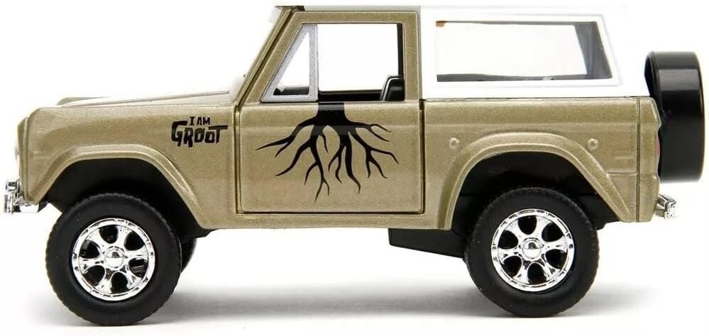 Metalinis automobilio modelis Jada Marvel Groot 1973 Ford bronco 1:32 su figūra kaina ir informacija | Žaislai berniukams | pigu.lt