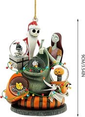 2024 m. Nightmare Halloween Kalėdų eglutės puošmena, mielas Jack ir Sally pakabukas, tinka Kalėdų eglutei ir automobilio interjerui цена и информация | Праздничные декорации | pigu.lt