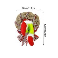Kalėdų vainikai Grinch vainikai Kalėdų papuošimai Eukalipto vainikas Šventinis papuošimas kaina ir informacija | Eglutės, vainikai, stovai | pigu.lt