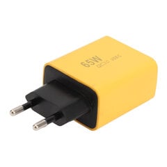 USB C įkroviklio blokas GaN 65W 3 prievadų PD maitinimo adapteris QC3.0 sieninis kištukas, dvigubas C tipo vienas USB greitas įkrovimas, skirtas IOS, skirtas Galaxy kaina ir informacija | Priedai telefonams | pigu.lt