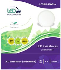 Sieninis šviestuvas LEDlife LPSRM-06WNQ kaina ir informacija | LEDlife Baldai ir namų interjeras | pigu.lt