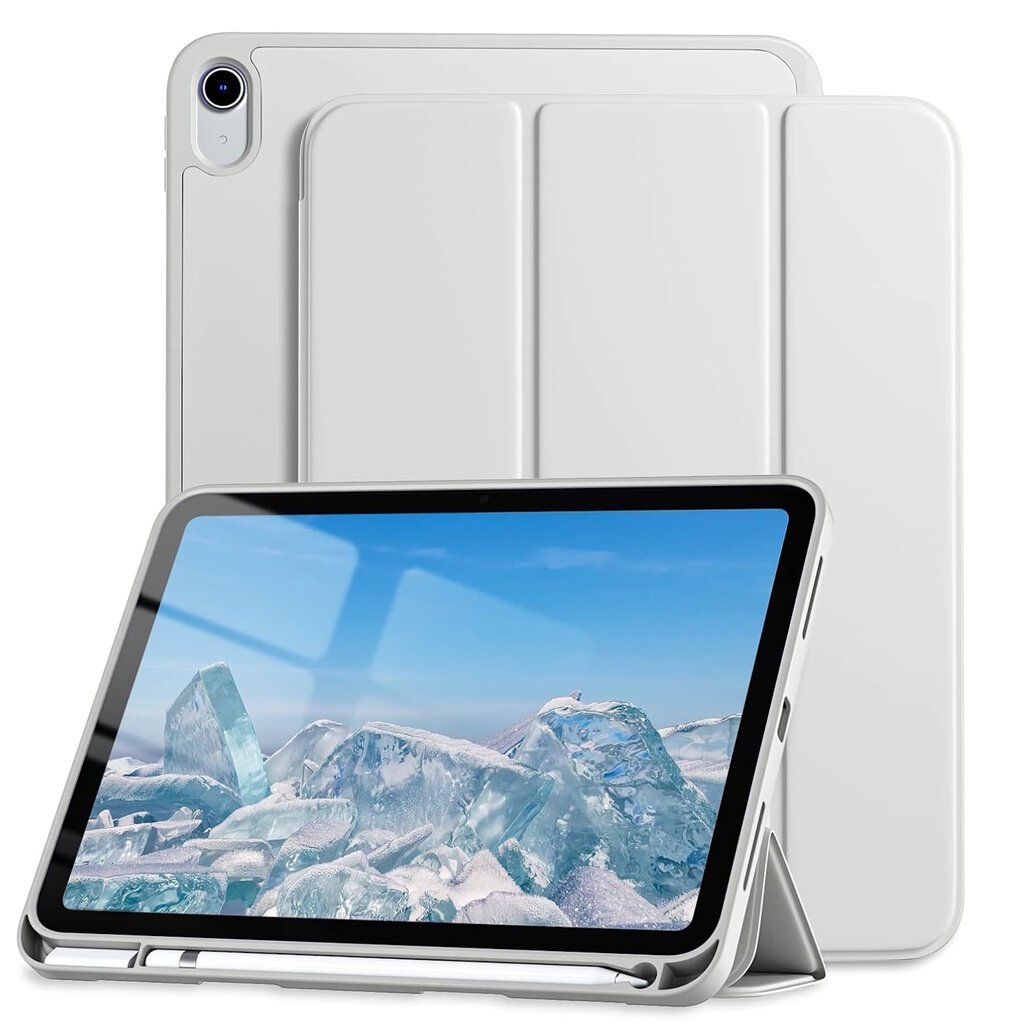 Evelatus Tri-Fold Stylus laikiklis Stovas dėklas Apple iPad Air 4 10.9'' (2020) / iPad Air 5 2022 Sidabrinis kaina ir informacija | Planšečių, el. skaityklių dėklai | pigu.lt