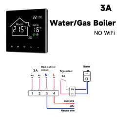 Tuya Wifi Smart Thermostat LCD ekranas jutiklinis ekranas, skirtas elektriniam grindų šildymui Vandens / dujų katilo temperatūros nuotolinis valdiklis - Išmanioji temperatūros valdymo sistema - AliExpress kaina ir informacija | Išmaniųjų (Smart TV) ir televizorių priedai | pigu.lt