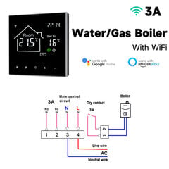 Tuya Wifi Smart Thermostat LCD ekranas jutiklinis ekranas, skirtas elektriniam grindų šildymui Vandens / dujų katilo temperatūros nuotolinis valdiklis - Išmanioji temperatūros valdymo sistema - AliExpress kaina ir informacija | Išmaniųjų (Smart TV) ir televizorių priedai | pigu.lt