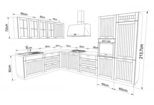 Virtuvės komplektas Lora 225x365 sm ecru kaina ir informacija | Virtuvės baldų komplektai | pigu.lt