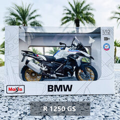 Maisto 1:12 BMW R 1250 GS Su pagrindinio lydinio visureigiu motociklu originalus autorizuotas liejimo modelis žaislinių automobilių kolekcijos dovana цена и информация | Коллекционные модели автомобилей | pigu.lt