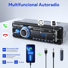 Magnetola 1Din Bluetooth 5.0 kaina ir informacija | Automagnetolos, multimedija | pigu.lt