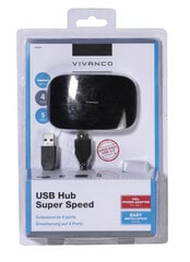 Адаптер VIVANCO USB A HUB, 4x USB A цена и информация | Адаптеры, USB-разветвители | pigu.lt