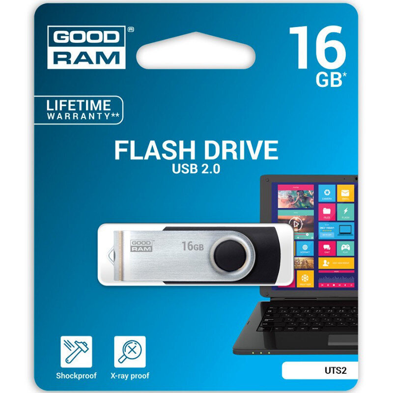 Goodram memory UTS2 16GB USB 2.0 kaina ir informacija | USB laikmenos | pigu.lt