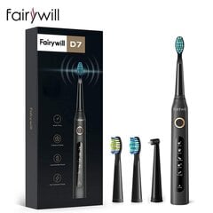 „Fairywill“ elektrinis „Sonic“ dantų šepetėlis, USB įkroviklis FW-507, įkraunamas vandeniui atsparus elektroninis dantų šepetėlis, keičiamos galvutės, skirtos suaugusiems dantų šepetėliams цена и информация | Электрические зубные щетки | pigu.lt