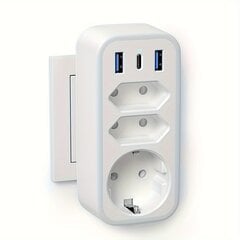 '6 in 1 usb ir lizdas adapteris 3 lizdai' kaina ir informacija | Elektros jungikliai, rozetės | pigu.lt