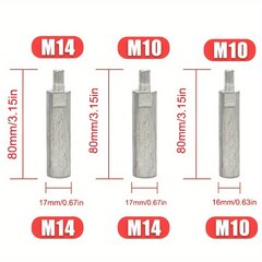 '1 vnt m10/m14 į m10 prailginimo strypas sriegio adapteris auto poliravimui.' kaina ir informacija | Mechaniniai įrankiai | pigu.lt