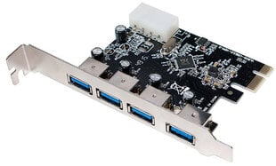 LogiLink USB3.0 4-Port PCI-Express Card PC0057 kaina ir informacija | Valdikliai | pigu.lt
