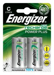 Аккумуляторные батарейки Energizer ENRC2500P2 C HR14 2500 mAh цена и информация | Батарейки | pigu.lt