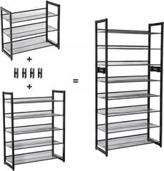 Metalinė Batų Spinta Su 5 Lentynomis Juoda kaina ir informacija | Batų spintelės, lentynos ir suolai | pigu.lt