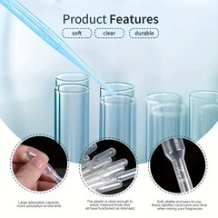 '50/100 vnt 0.1oz vienkartinė plastikinė pipetė diy rezinai papuošalų gamybai' kaina ir informacija | Siuvimo reikmenys | pigu.lt