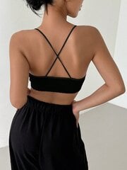 DAZY Solid Criss Cross be nugarėlės Bralette·Black·vieno dydžio цена и информация | Бюстгальтеры | pigu.lt