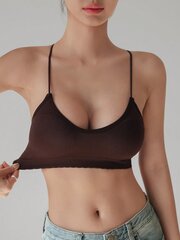 DAZY Solid Criss Cross be nugarėlės Bralette·Ruda·vieno dydžio цена и информация | Бюстгальтеры | pigu.lt