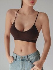 DAZY Solid Criss Cross be nugarėlės Bralette·Ruda·vieno dydžio цена и информация | Бюстгальтеры | pigu.lt