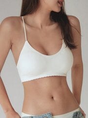 DAZY Solid Criss Cross be nugarėlės Bralette·White·vieno dydžio цена и информация | Бюстгальтеры | pigu.lt