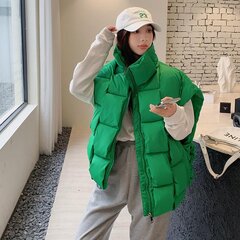 (xxL-Sleeve green)2024 Winter Plus Size Oversize striukė Moteriškas paltas Storas pūkinis medvilninis paminkštintas paltas, moteriškas, ilgomis rankovėmis, laisvalaikio pūkuotas parkas, moteris kaina ir informacija | Paltai moterims | pigu.lt