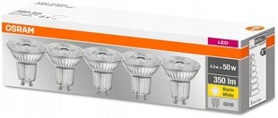 LED lemputės GU10 36° 4.3W, 2700K, OSRAM, 5 vnt. kaina ir informacija | Elektros lemputės | pigu.lt