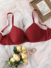 Pliuso lankas Kalnų krištolinio akmens detalės Push Up Bra·Burgundy·90E kaina ir informacija | Apatiniai marškinėliai moterims | pigu.lt